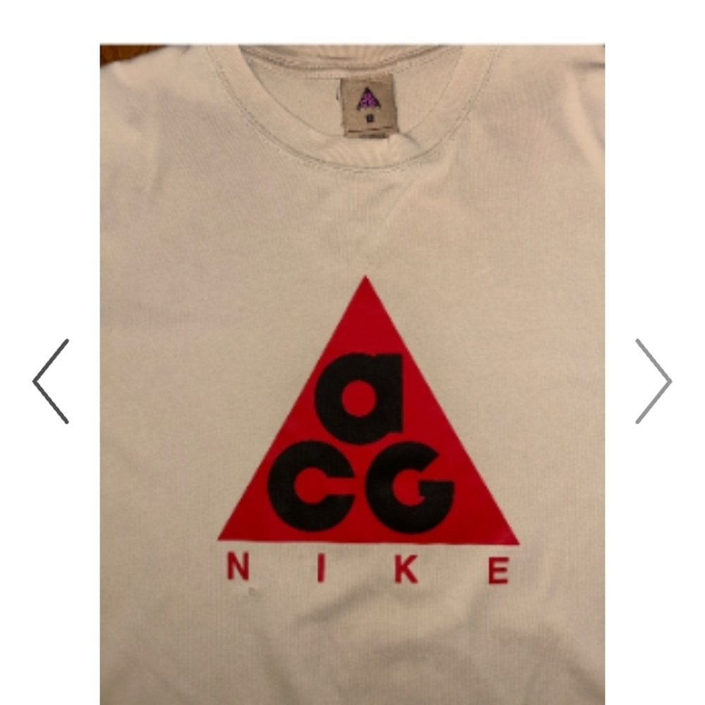 Nike ACG White T-Shirt with Red Triangle Logo